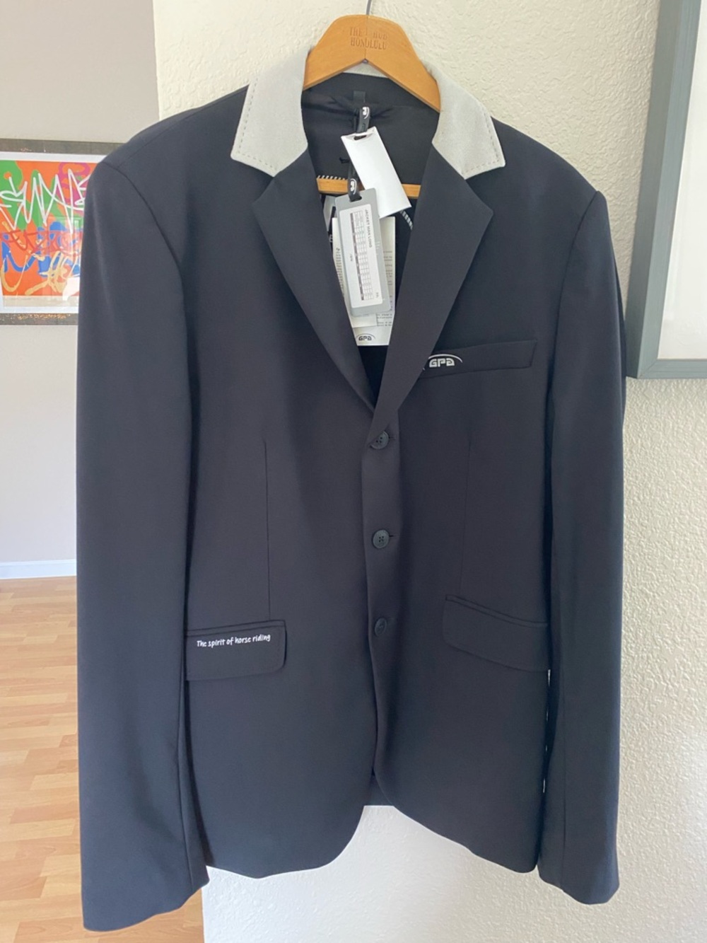 GPA show coast Men's Black Blazer with Contrast Collar